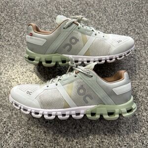 On Cloudflow Running Shoes Womens Size 7 Aloe Green White